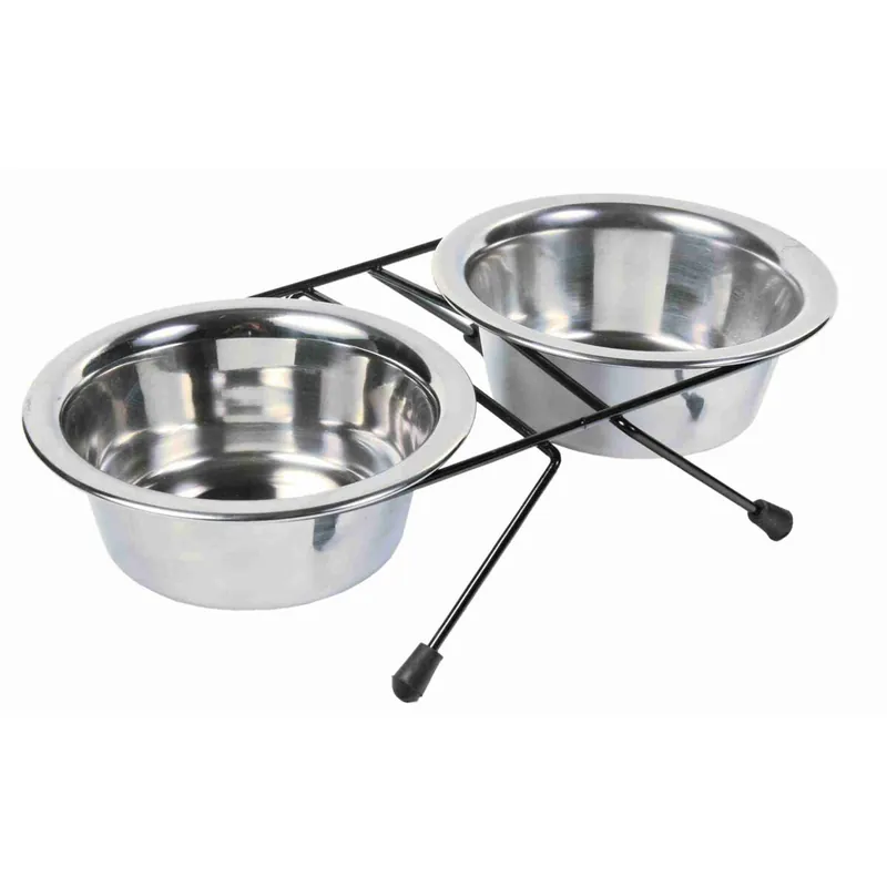 Výprodej TRIXIE Nerez stojánek + 2 misky 0,45l/12cm