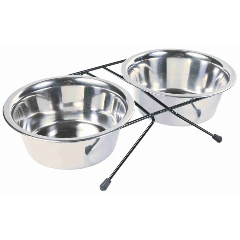 TRIXIE Nerez stojánek + 2 misky 0,75l/15cm Nejlepší Cena