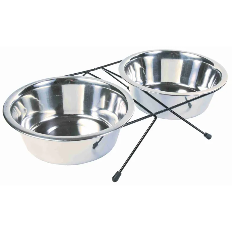 TRIXIE Nerez stojánek + 2 misky 1,8l/20cm Sezónní Sleva