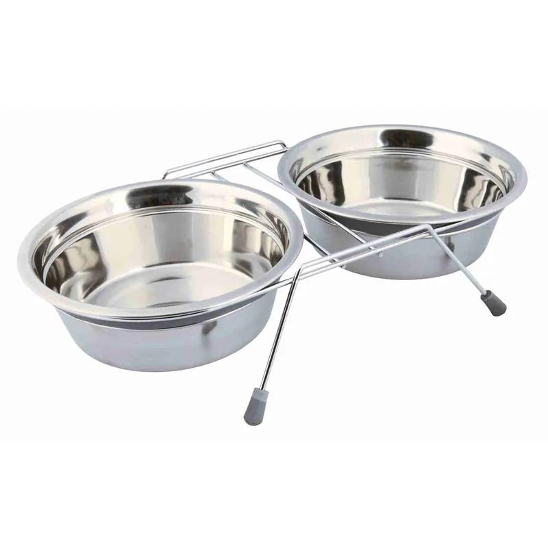 Bezpečná Platba TRIXIE Nerez stojánek + 2 misky se silikonovým kroužkem 1500ml/21cm