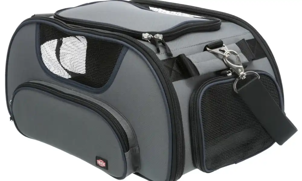 TRIXIE Transportní taška WINGS, do letadla, 28 x 23 x 46cm, šedá/modrá (max 20kg) Nejlepší Volba