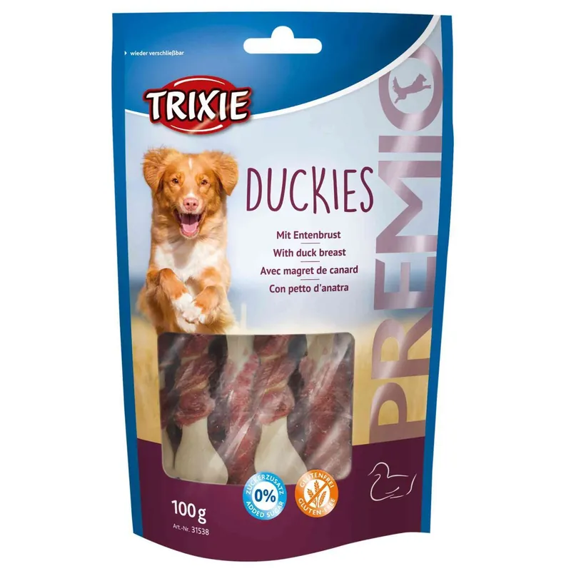 TRIXIE Premio DUCKIES kosti s vápníkem potažené kachním masem 100g Aktuální