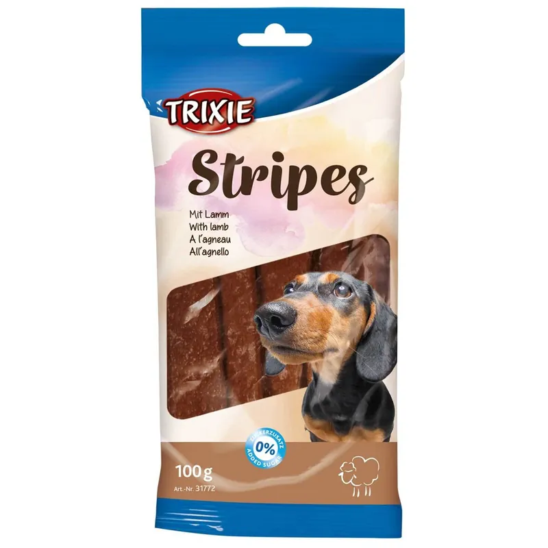 Levný TRIXIE STRIPES - jehněčí pásky 10 ks / 100 g