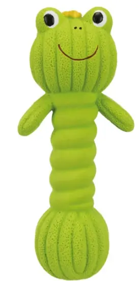 Poslední Šance TRIXIE Dumpbell Frog, žába/činka, latex se zvukem, 18cm