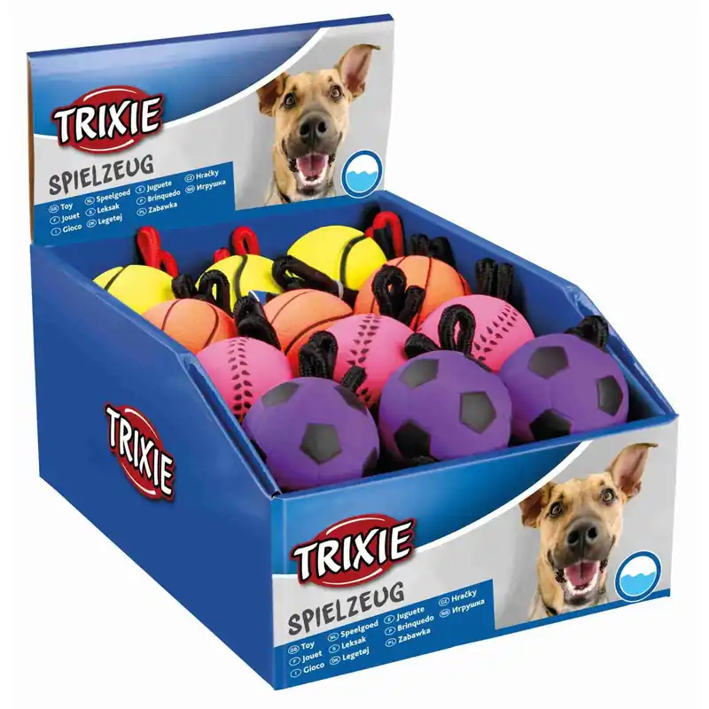 Akce TRIXIE Sportovní míč na šňůře, mechová guma, 6cm/30cm