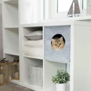 Zlevněný TRIXIE ANTON filcová krabice/jeskyně pro kočku, vhodné do IKEA regálu 33cm šedá