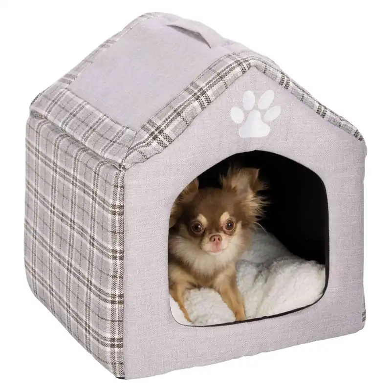 TRIXIE Plyšový domek SILAS 40 x 45 x 40 cm šedo/krémový Hit Sezóny