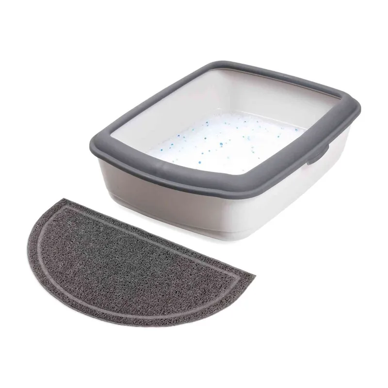 Časově Omezené TRIXIE Půlkruhová PVC předložka šedá k WC 59 x 35cm