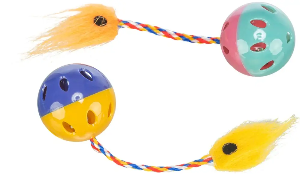 TRIXIE Míček chrastící s ocáskem 4 cm (2 ks) Bezpečná Platba