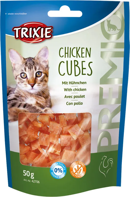 Rychlé Dodání TRIXIE Premio CUBES - kuřecí kostičky 50 g