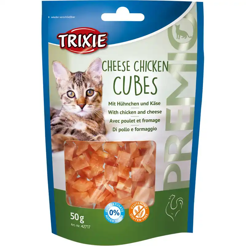 TRIXIE Premio CHEESE CHICKEN CUBES - kuřecí kostičky se sýrem 50 g Vysoce Kvalitní