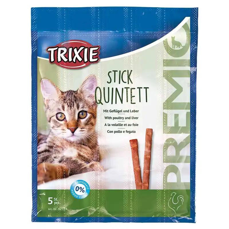 TRIXIE PREMIO Quintett tyčinky drůbeží/játra 5 x 5 g Tovární Cena