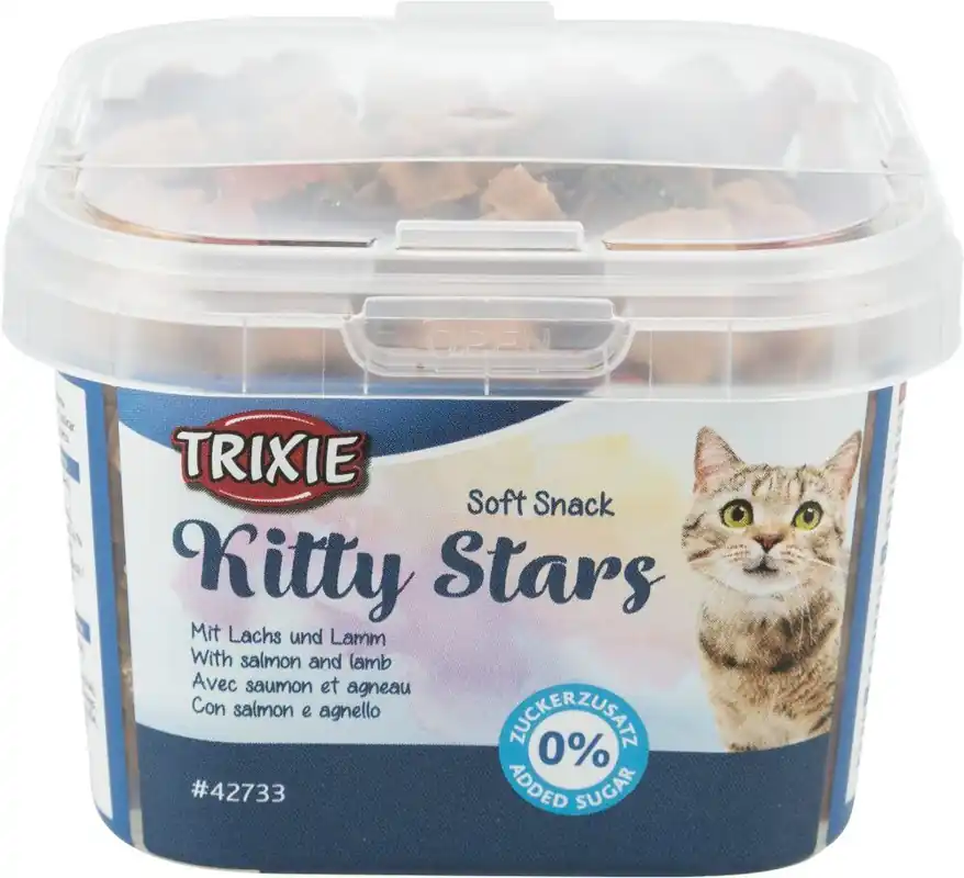 TRIXIE Soft Snack Kitty Stars - hvězdičky losos, jehněčí 140g Cenově Výhodný