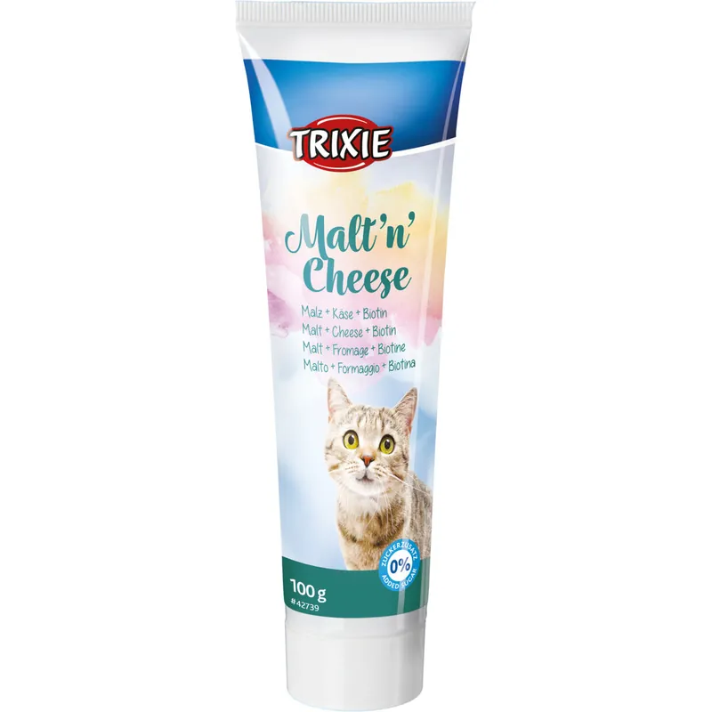 TRIXIE Malt‘n‘Cheese anti-hairball, se sladem,sýrem a biotinem 100g Ověřený