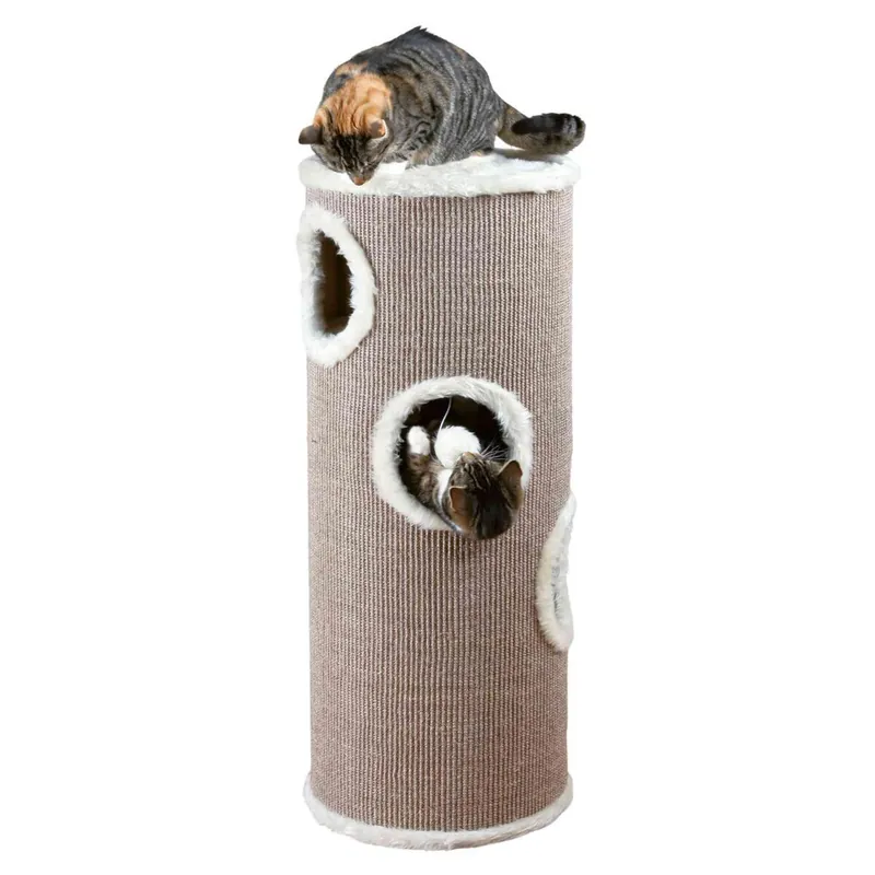 Zlevněný TRIXIE Škrabací válec pro kočky TOWER EDOARDO šedo/krémový 100 cm