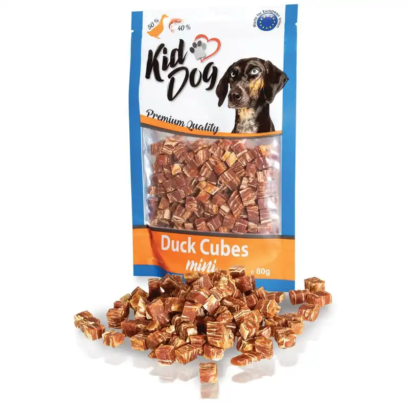 Akce KIDDOG mini kostičky z kachního masíčka a tresky 80 g