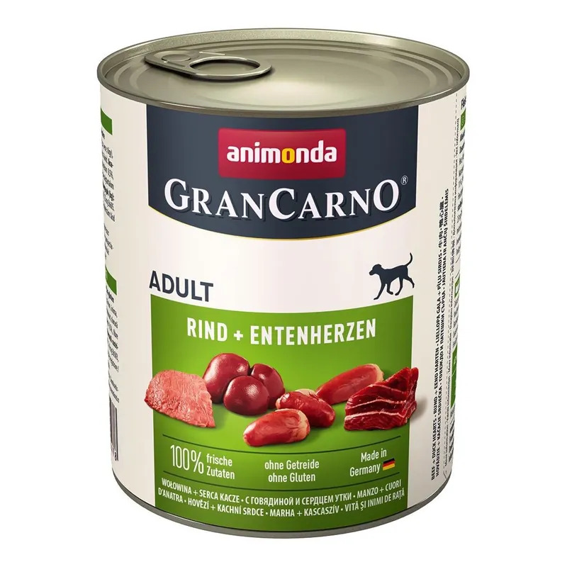 Značkový ANIMONDA GRAN CARNO Adult - hovězí, kachní srdce 800g