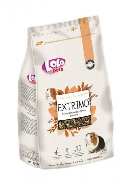 EXTRIMO kompletní krmivo pro morčata v sáčku se zipem 750 g Nízká Cena