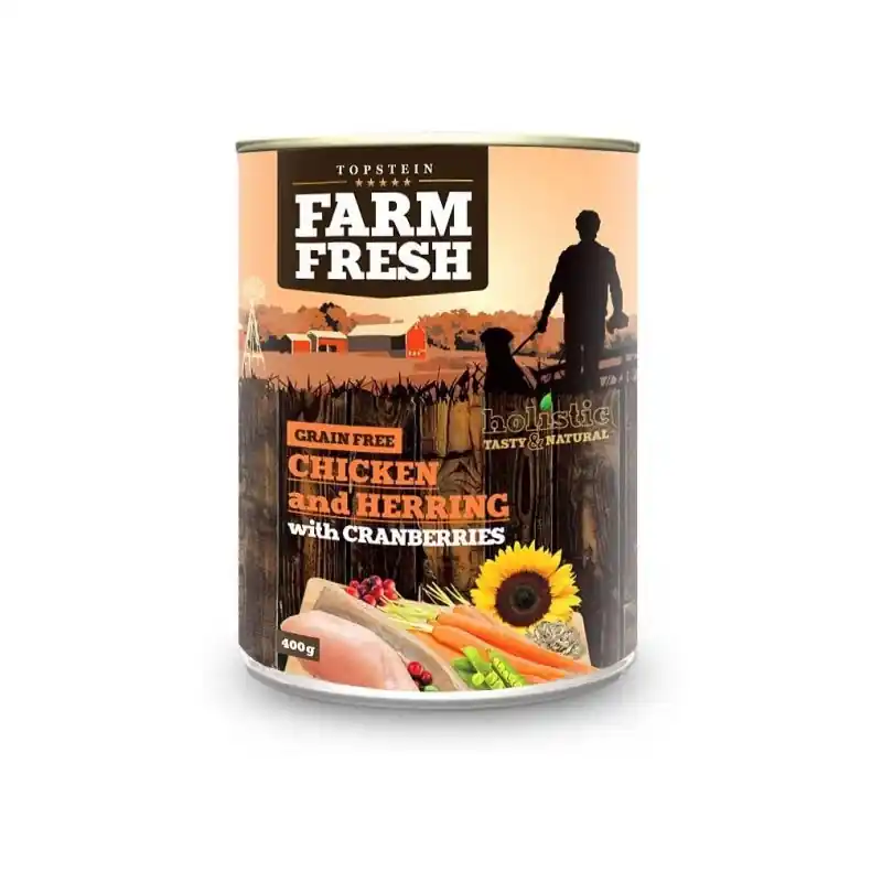 Topstein Farm Fresh - CHICKEN and HERRING with CRANBERRIES 400 g Poslední Šance