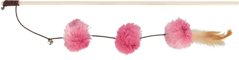 TRIXIE Vábnička/prut s pompon míčky a peřím, 40cm Akční Nabídka