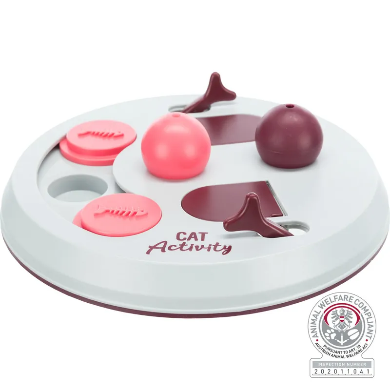 TRIXIE Cat Activity FLIP BOARD, strategická hra, ø 23, vínová/růžová/šedá Nejlepší Volba