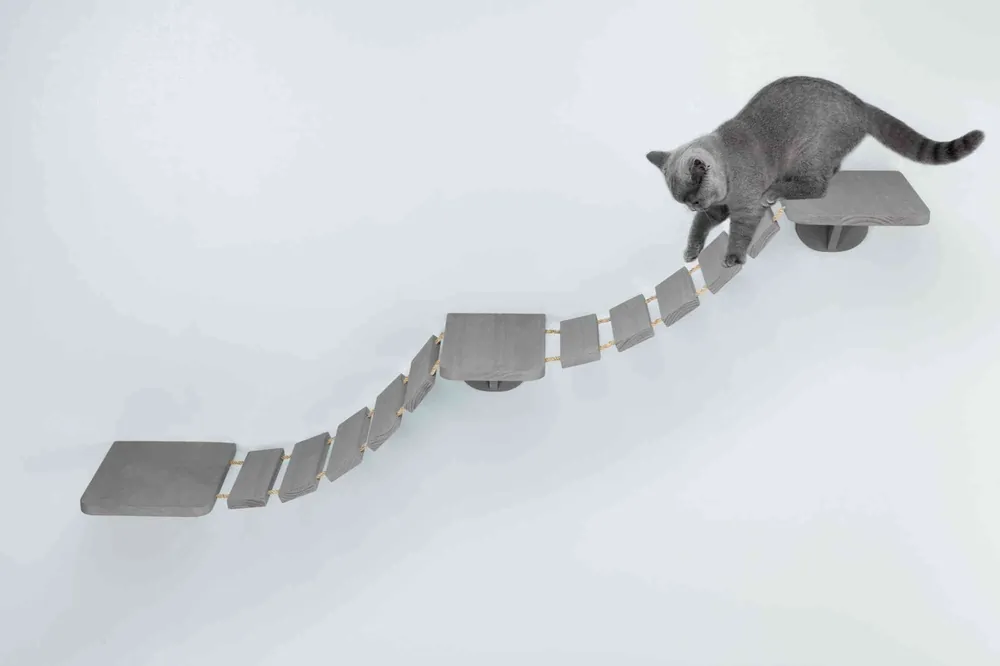 Ihned K Objednání TRIXIE Šplhací žebřík k upevnění na stěnu, 3 platformy, 150x30cm, šedohnědá