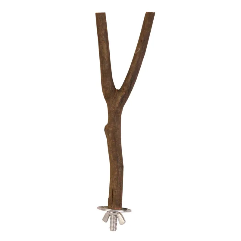 Ověřený TRIXIE Dřevěné bidýlko Y s kovovým úchytem do klece 20cm/15mm