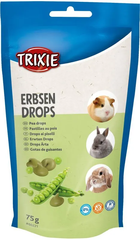 Tovární Cena TRIXIE PEA DROPS - hráškové dropsy, pamlsek pro hlodavce, 75g