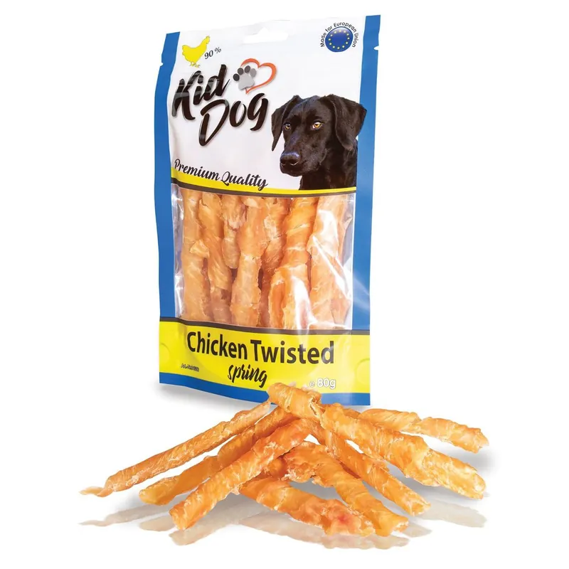 KIDDOG kuřecí prsa ve spirále 80 g Speciální Cena