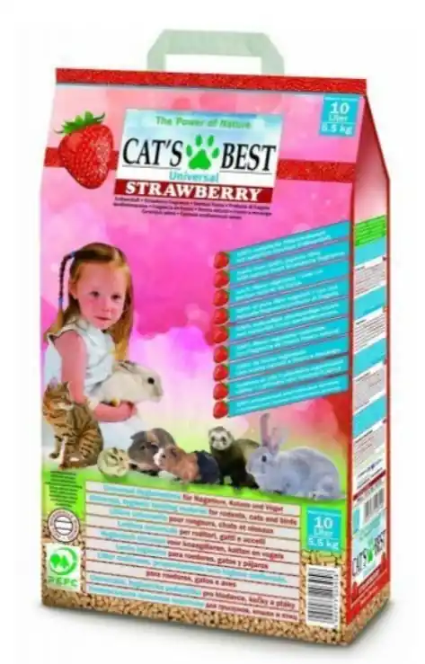 Sezónní Sleva Cats Best UNIVERSAL JAHODA 10 L / 5,5 kg - pelety