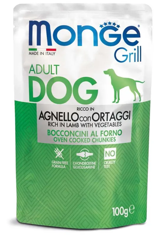 Objednat Nyní MONGE GRILL kapsička jehněčí se zeleninou pro psy 100 g