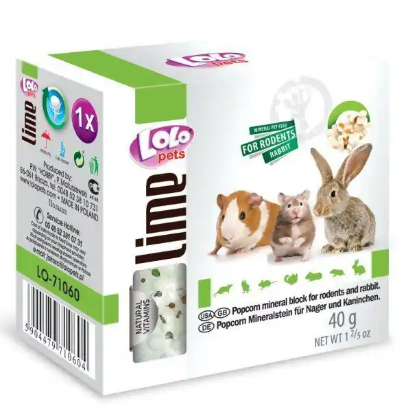 Nová Kolekce LOLO popcorn minerální kámen pro hlodavce 40 g