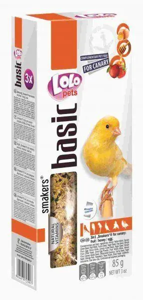 LOLO SMAKERS MIX 3 klasy mix (ovoce,med,vejce) kanár 85 g Vrácení Zdarma