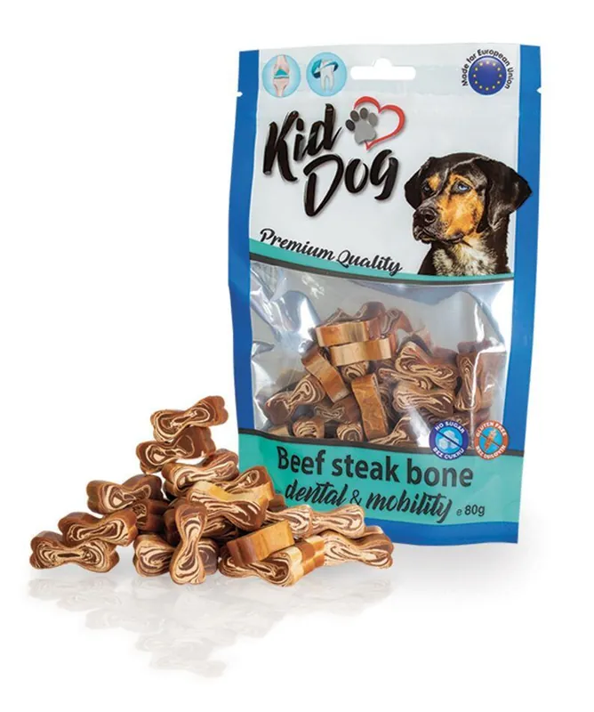 Autentický KIDDOG hovězí kostičky na zuby a klouby 80 g