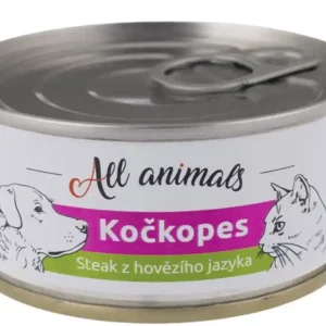 Levný ALL ANIMALS konzerva KOČKOPES steak z hovězího jazyka, 100 g