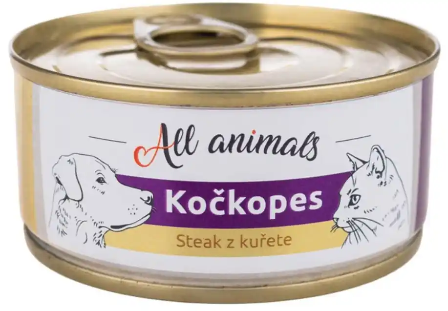 ALL ANIMALS konzerva KOČKOPES steak z kuřete, 100 g Rychlé Dodání