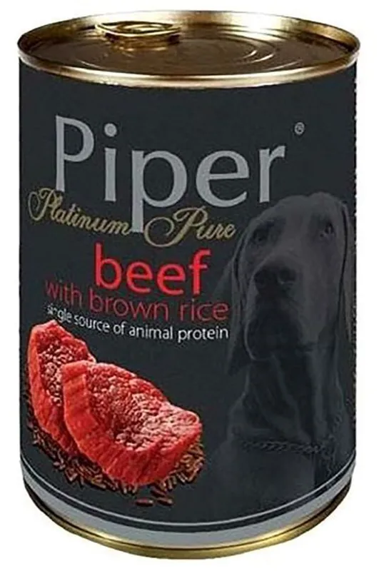 PIPER PLATINUM PURE hovězí s hnědou rýží, konzerva pro psy, 400 g Přímo Od Výrobce