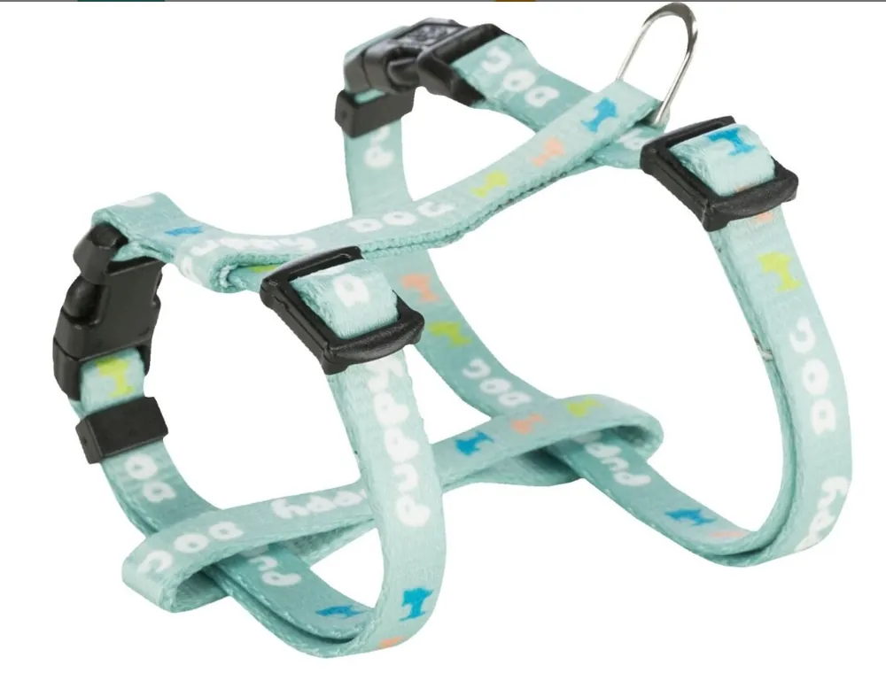 Nejlepší Volba TRIXIE JUNIOR postroj s vodítkem pro štěňata, M-L 27-45 cm, 2 m, mátová