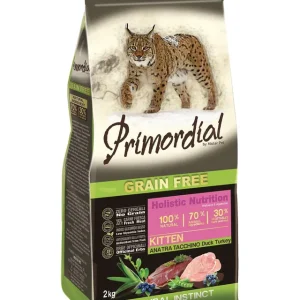 Nízká Cena Primordial GF Kitten Duck & Turkey 2 kg
