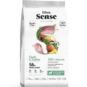 Tovární Cena DIBAQ SENSE Grain Free Duck&Turkey Light&Senior 12 kg