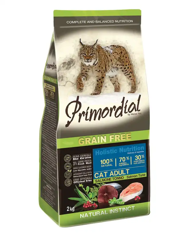 Vysoce Kvalitní Primordial GF Cat Adult Salmon & Tuna 2 kg