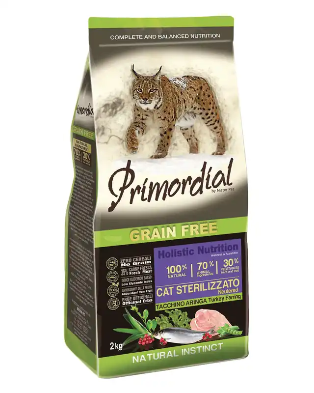 Primordial GF Cat Sterilizet Turkey & Herring 2 kg Nejprodávanější