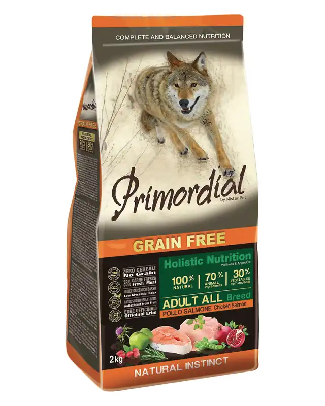 Akce Primordial GF Adult Chicken & Salmon 2 kg