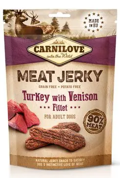 Cenová Bomba Carnilove Dog Jerky Venison&Turkey Fillet 100g