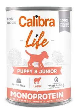 Vysoce Kvalitní Calibra Dog Life konz.Puppy&Junior Lamb&rice 400g