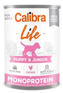 Novinka Calibra Dog Life konz.Puppy&Junior Chicken&rice 400g