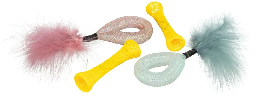 Set 4ks trubiček s peřím, hračka pro kočky, 15 cm Dokud Zásoby Vydrží