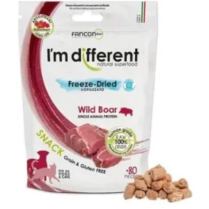 Akce I´M DIFFERENT SNACK divočák - mrazem sušený pamlsek, 40 g