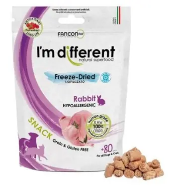 I´M DIFFERENT SNACK králík - mrazem sušený pamlsek, 40 g Originální