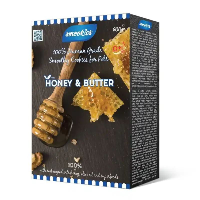 Výprodej SMOOKIES Premium HONEY - medové sušenky 100% human grade, 200g